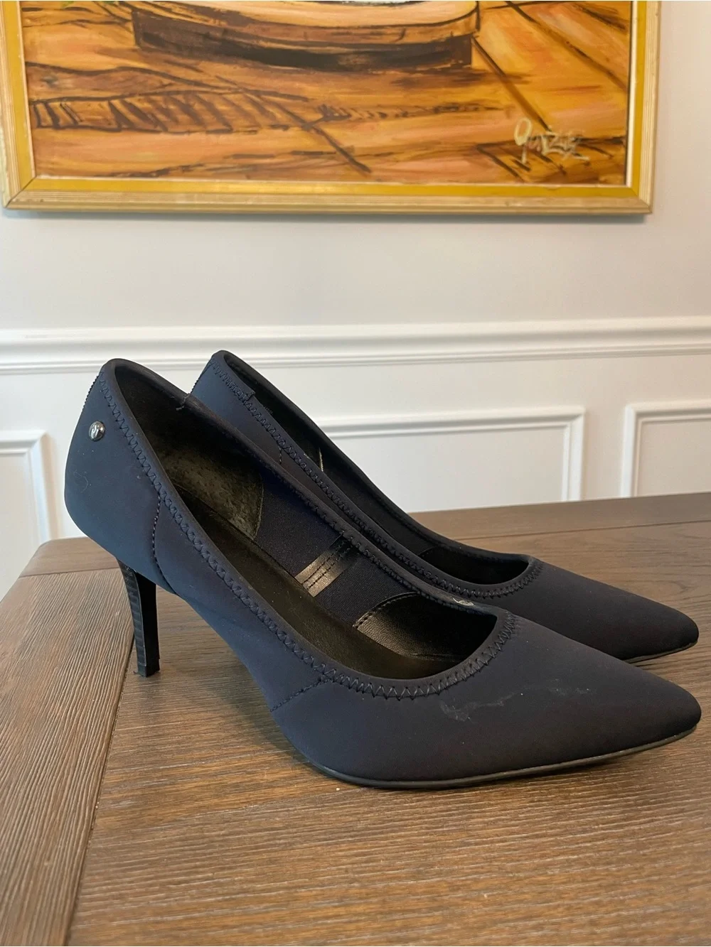 Simply Vera Vera Wang Navy Pointed Toe Mid-Heel Pumps